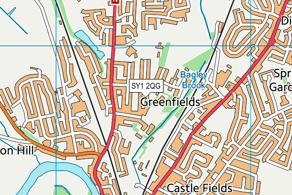 SY1 2QG map - OS VectorMap District (Ordnance Survey)