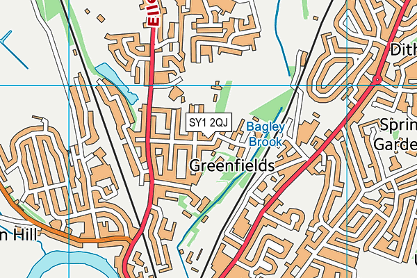 SY1 2QJ map - OS VectorMap District (Ordnance Survey)