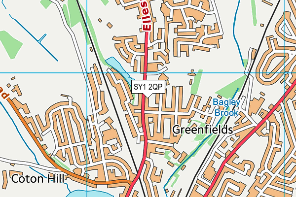 SY1 2QP map - OS VectorMap District (Ordnance Survey)