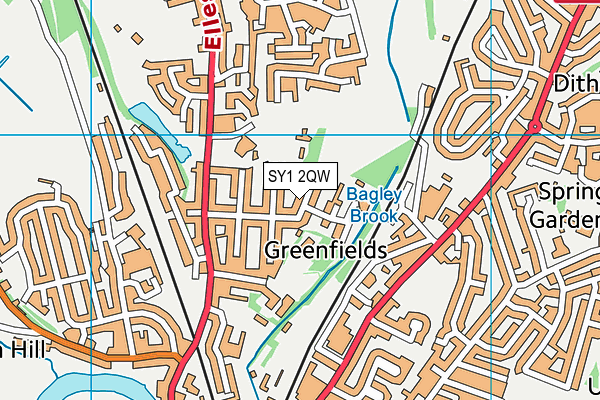 SY1 2QW map - OS VectorMap District (Ordnance Survey)