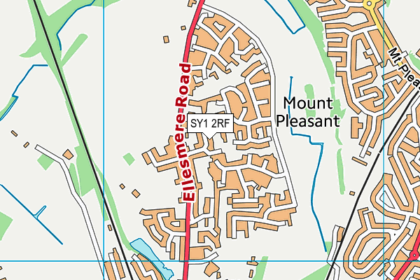 SY1 2RF map - OS VectorMap District (Ordnance Survey)