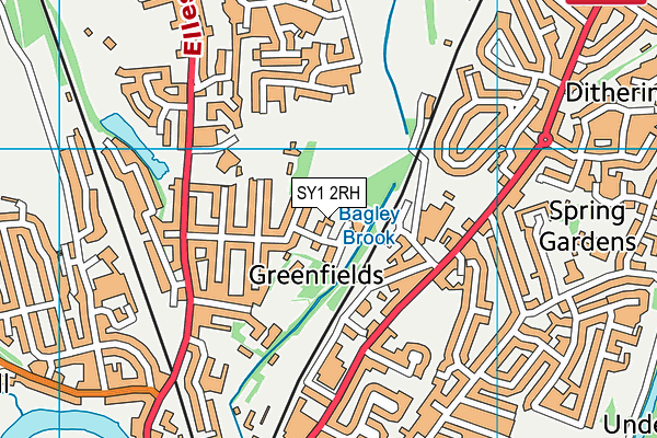 SY1 2RH map - OS VectorMap District (Ordnance Survey)