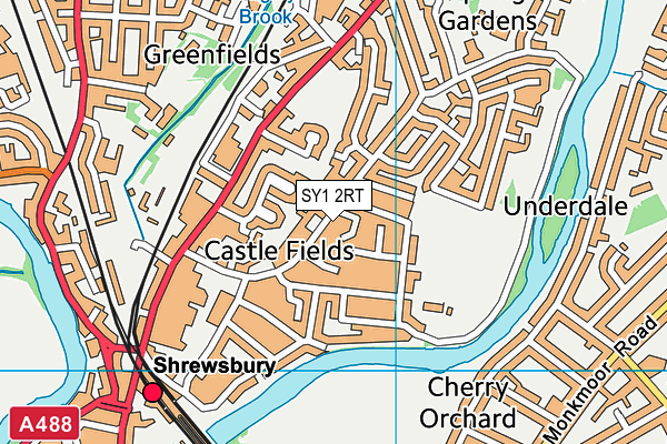 SY1 2RT map - OS VectorMap District (Ordnance Survey)