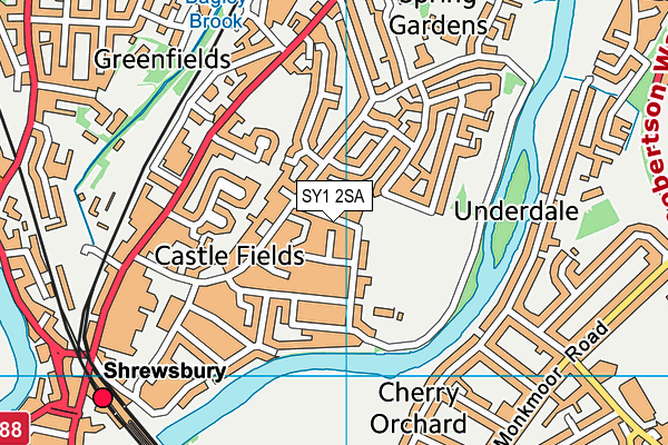SY1 2SA map - OS VectorMap District (Ordnance Survey)