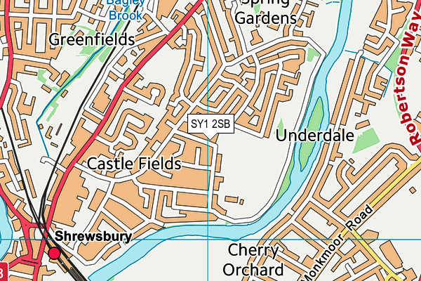 SY1 2SB map - OS VectorMap District (Ordnance Survey)