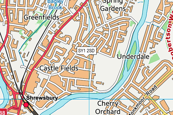 SY1 2SD map - OS VectorMap District (Ordnance Survey)