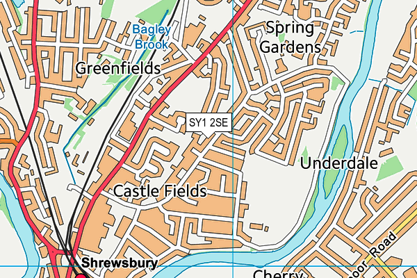 SY1 2SE map - OS VectorMap District (Ordnance Survey)