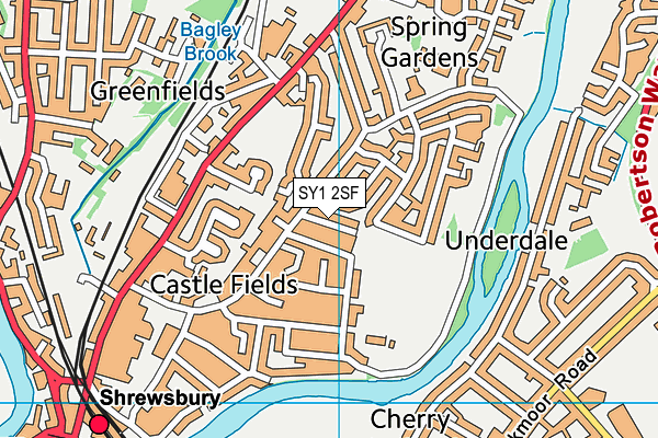 SY1 2SF map - OS VectorMap District (Ordnance Survey)