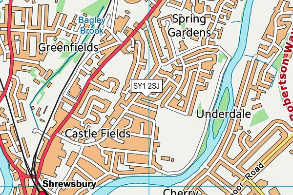 SY1 2SJ map - OS VectorMap District (Ordnance Survey)