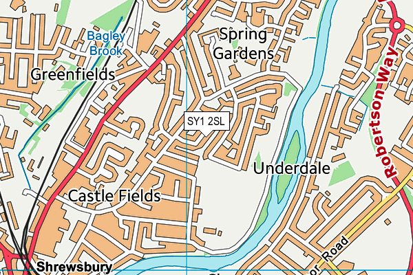 SY1 2SL map - OS VectorMap District (Ordnance Survey)