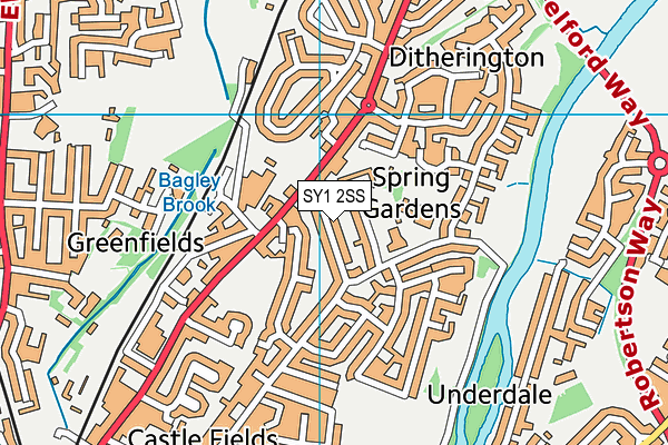 SY1 2SS map - OS VectorMap District (Ordnance Survey)