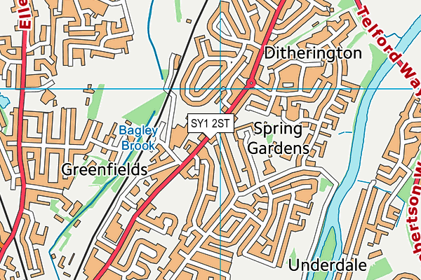 SY1 2ST map - OS VectorMap District (Ordnance Survey)