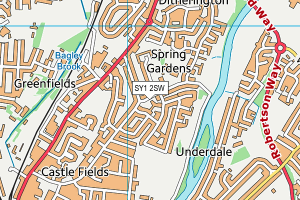 SY1 2SW map - OS VectorMap District (Ordnance Survey)