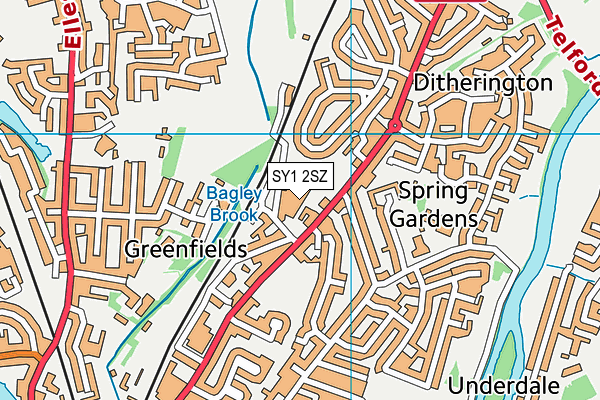 SY1 2SZ map - OS VectorMap District (Ordnance Survey)