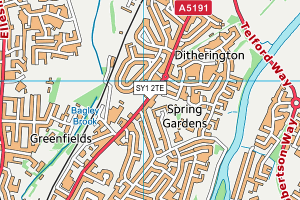 SY1 2TE map - OS VectorMap District (Ordnance Survey)