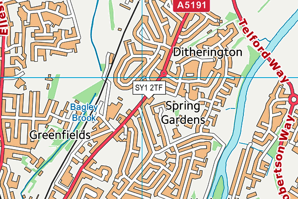 SY1 2TF map - OS VectorMap District (Ordnance Survey)