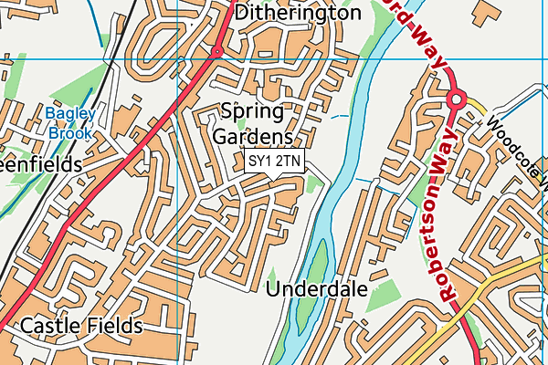 SY1 2TN map - OS VectorMap District (Ordnance Survey)