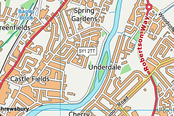 SY1 2TT map - OS VectorMap District (Ordnance Survey)