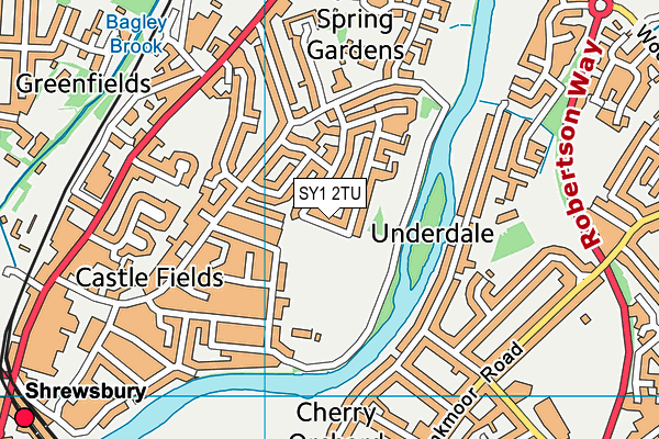 SY1 2TU map - OS VectorMap District (Ordnance Survey)