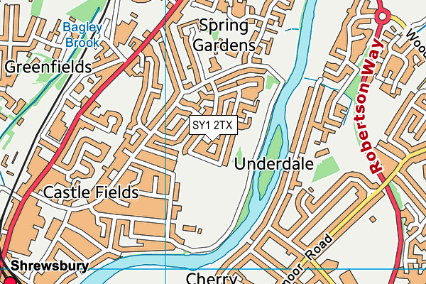 SY1 2TX map - OS VectorMap District (Ordnance Survey)