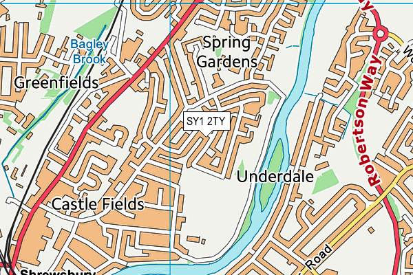 SY1 2TY map - OS VectorMap District (Ordnance Survey)