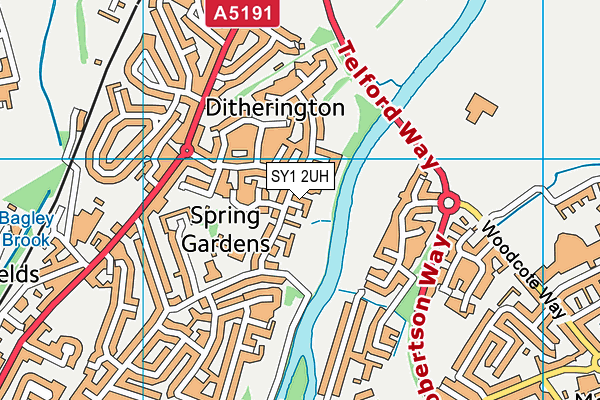 SY1 2UH map - OS VectorMap District (Ordnance Survey)