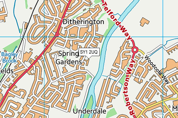 SY1 2UQ map - OS VectorMap District (Ordnance Survey)