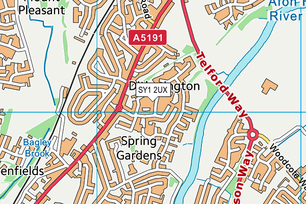 SY1 2UX map - OS VectorMap District (Ordnance Survey)