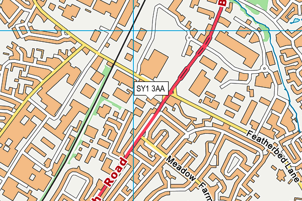 SY1 3AA map - OS VectorMap District (Ordnance Survey)