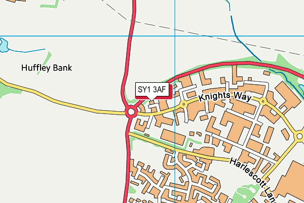 SY1 3AF map - OS VectorMap District (Ordnance Survey)