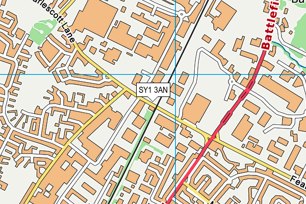 SY1 3AN map - OS VectorMap District (Ordnance Survey)