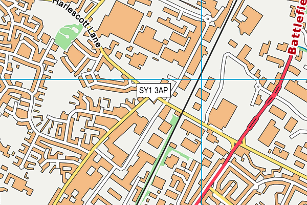 SY1 3AP map - OS VectorMap District (Ordnance Survey)