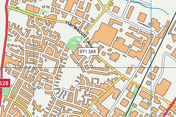 SY1 3AX map - OS VectorMap District (Ordnance Survey)