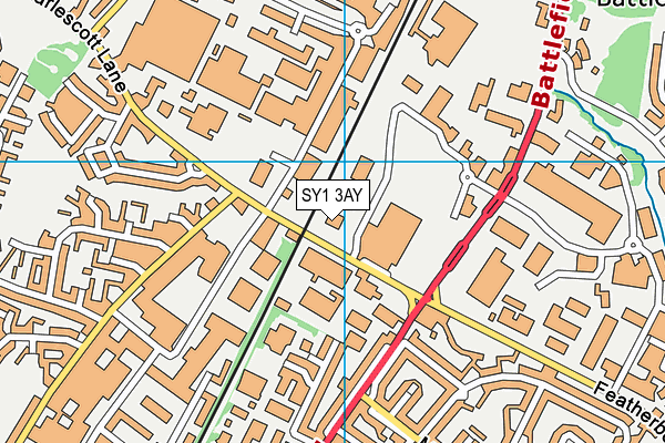 SY1 3AY map - OS VectorMap District (Ordnance Survey)