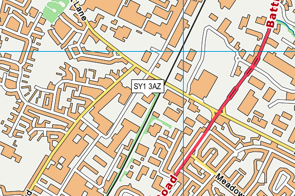 SY1 3AZ map - OS VectorMap District (Ordnance Survey)