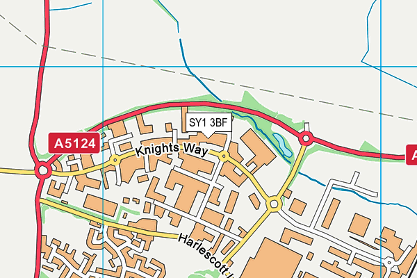 SY1 3BF map - OS VectorMap District (Ordnance Survey)