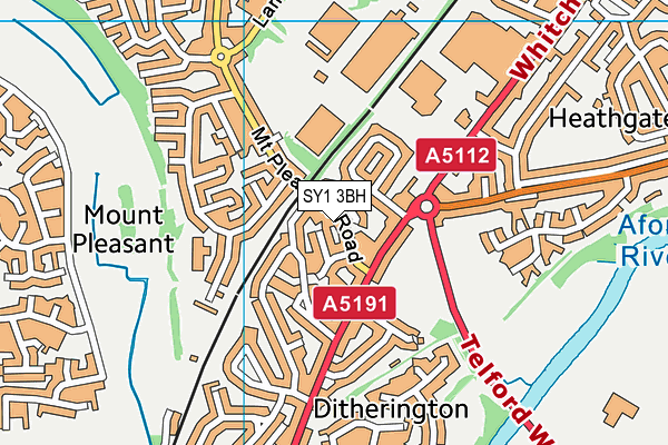 SY1 3BH map - OS VectorMap District (Ordnance Survey)