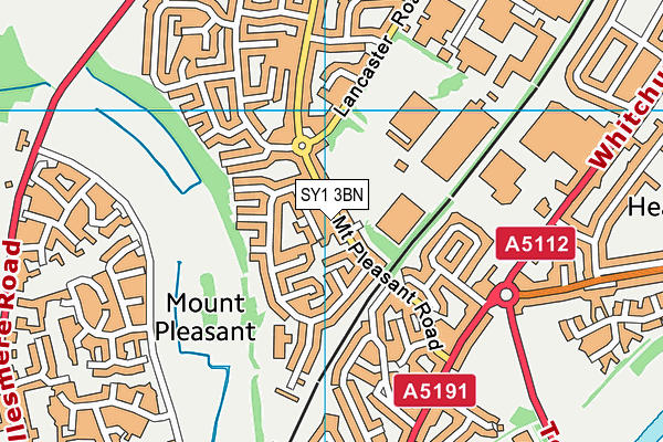 SY1 3BN map - OS VectorMap District (Ordnance Survey)