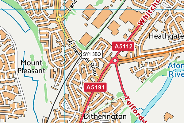 SY1 3BQ map - OS VectorMap District (Ordnance Survey)