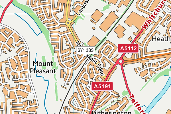 SY1 3BS map - OS VectorMap District (Ordnance Survey)