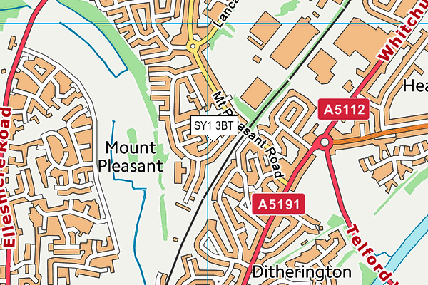 SY1 3BT map - OS VectorMap District (Ordnance Survey)