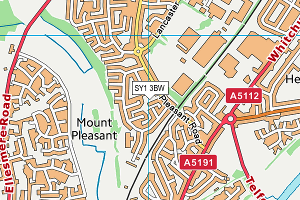 SY1 3BW map - OS VectorMap District (Ordnance Survey)