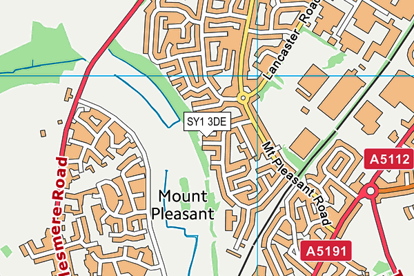 SY1 3DE map - OS VectorMap District (Ordnance Survey)