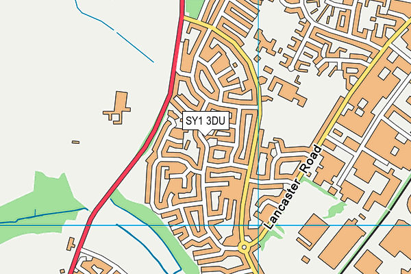 SY1 3DU map - OS VectorMap District (Ordnance Survey)