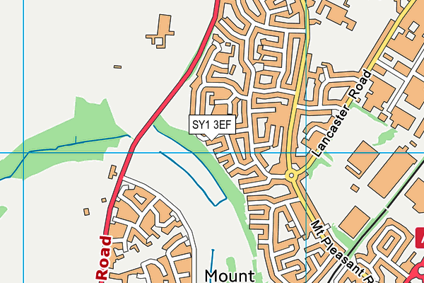 SY1 3EF map - OS VectorMap District (Ordnance Survey)