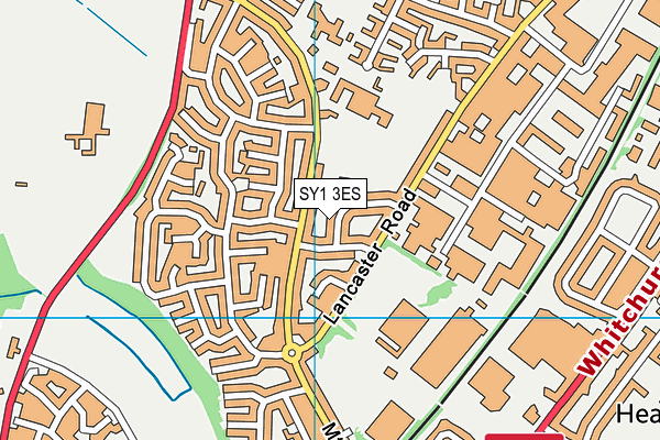SY1 3ES map - OS VectorMap District (Ordnance Survey)