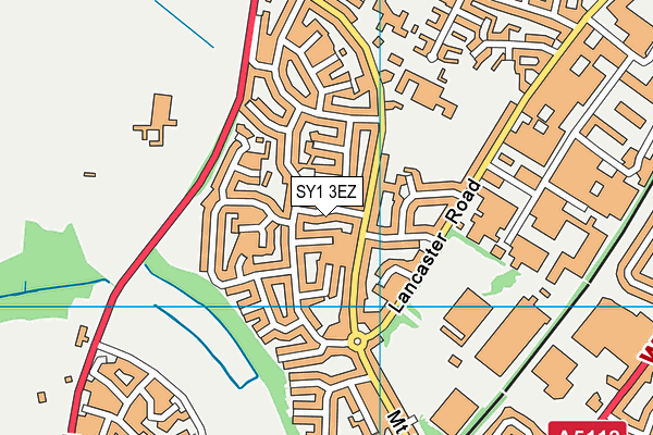 SY1 3EZ map - OS VectorMap District (Ordnance Survey)