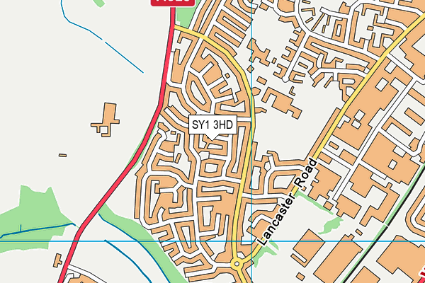 SY1 3HD map - OS VectorMap District (Ordnance Survey)