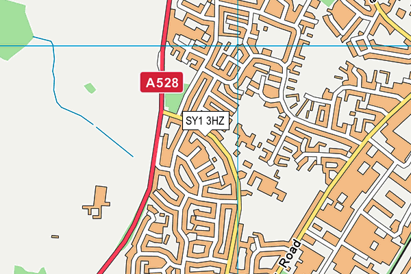 SY1 3HZ map - OS VectorMap District (Ordnance Survey)