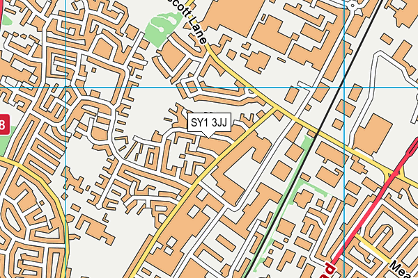 SY1 3JJ map - OS VectorMap District (Ordnance Survey)